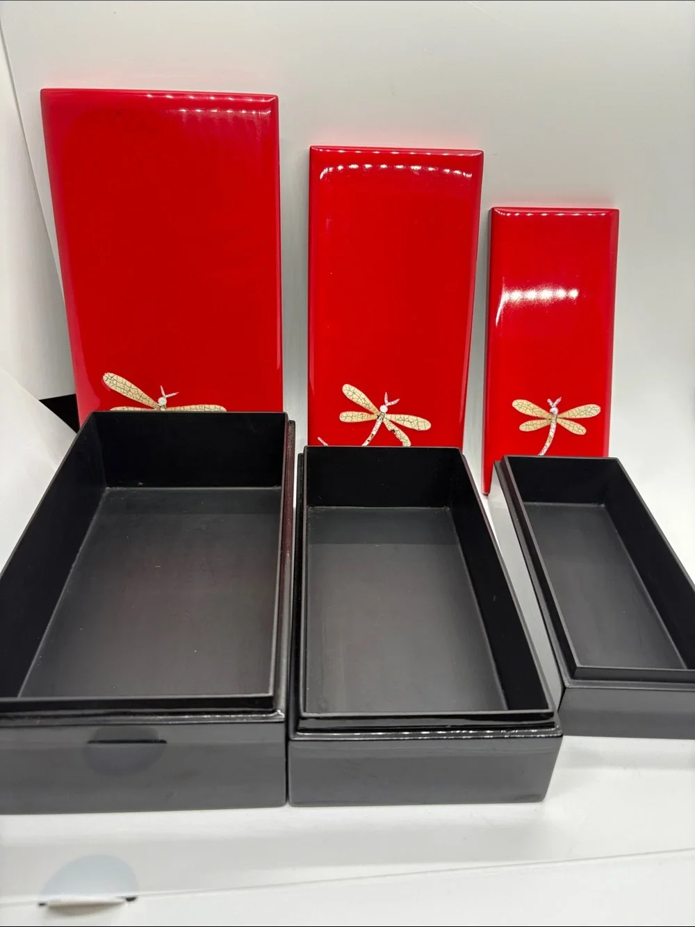 Dragonfly VTG Black Red Nesting Boxes 3